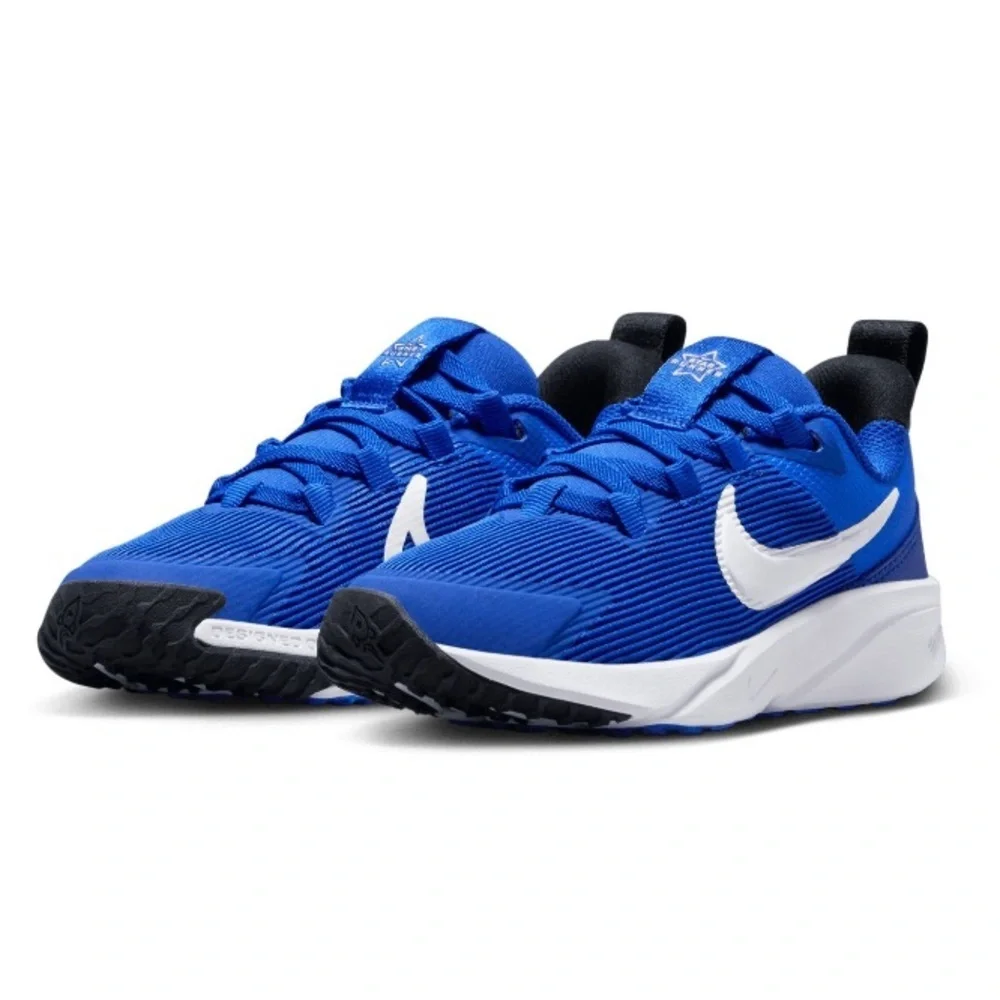 SOLD Nike Kids Star Runner 4 Lace Up Running Shoes Sneakers Size 6 Blue White - Picture 1 of 10